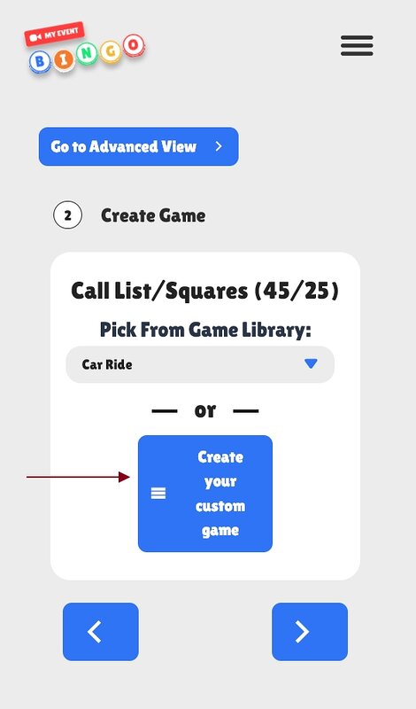 Press the blue button to customize the call list