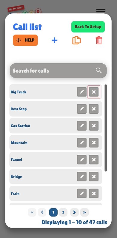 Delete a single call