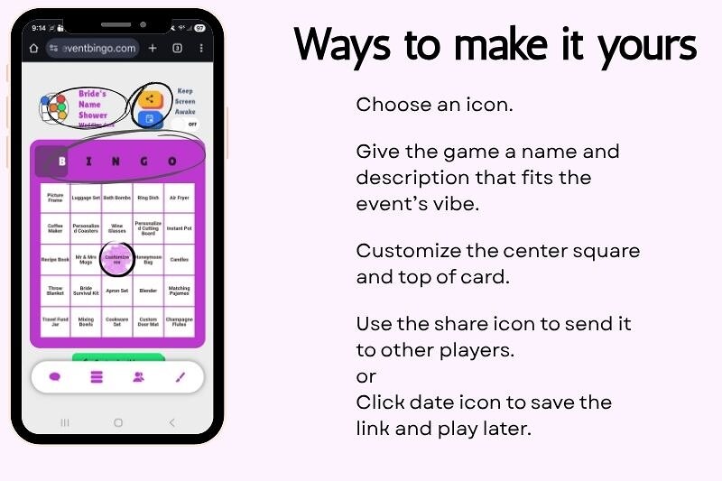 Wedding shower bingo Make It Yours image