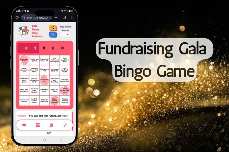 Elegant fundraising gala watch party style bingo game.