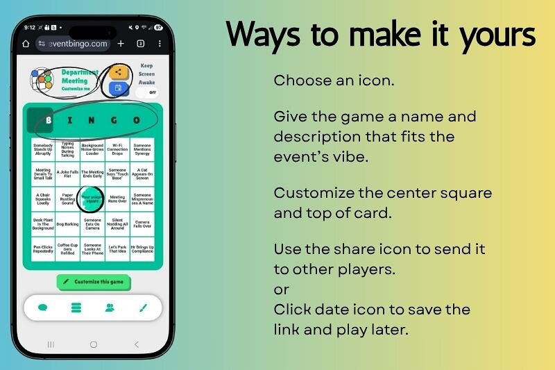 Office meeting bingo Make It Yours image