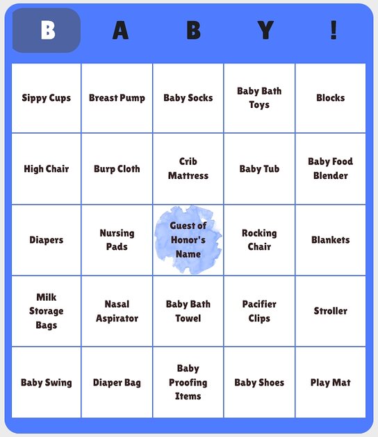 Guests using phones to play Baby Shower Bingo during gift opening.