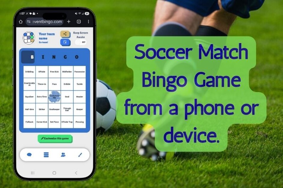 Soccer match bingo game people can play during any football or soccer game.