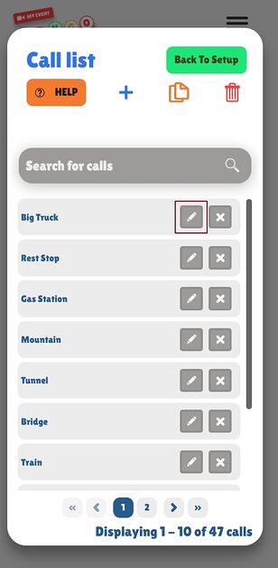 Edit a single call