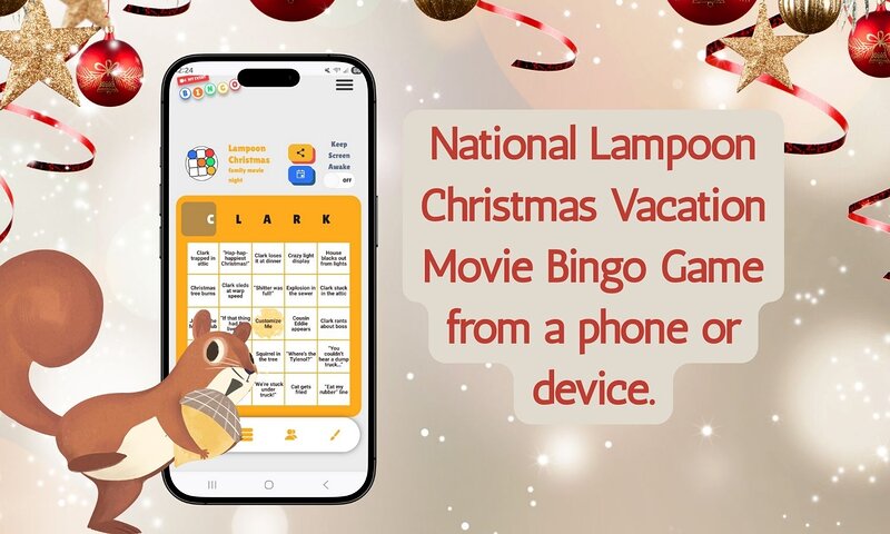 Christmas Vacation movie bingo family game