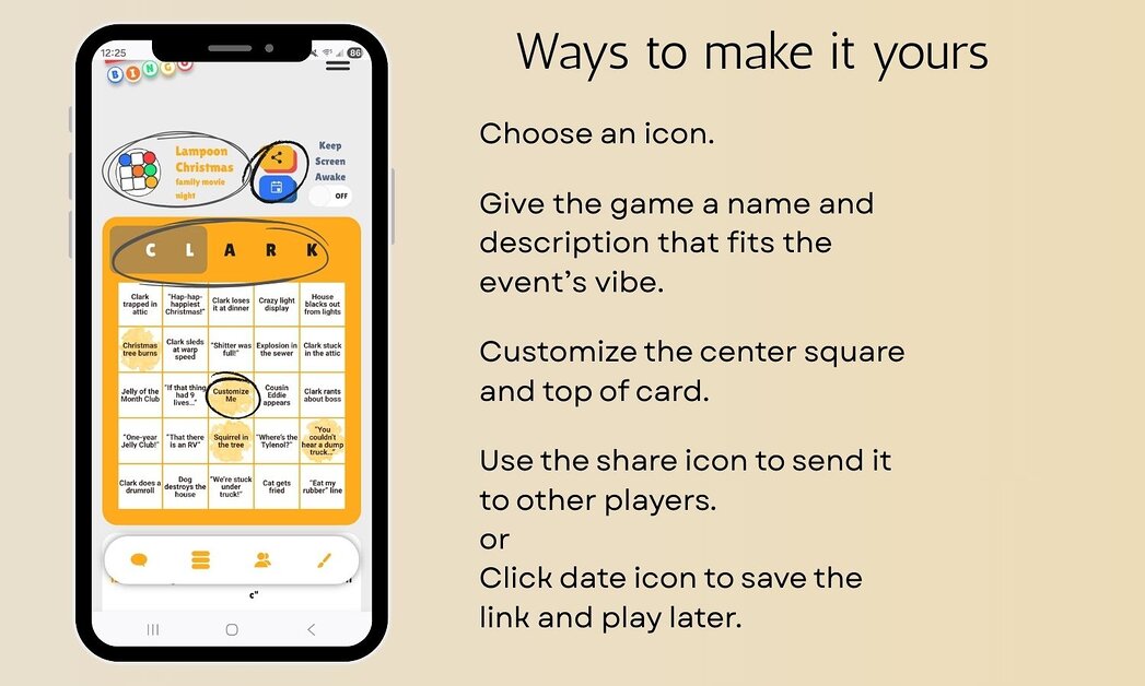 Christmas Vacation bingo make it yours