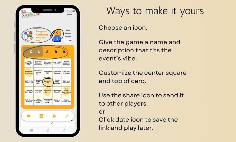 Christmas Vacation bingo make it yours