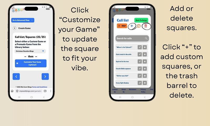 Customize Christmas Vacation bingo