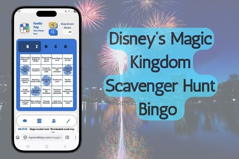 Magic Kingdom Scavenger Hunt Bingo