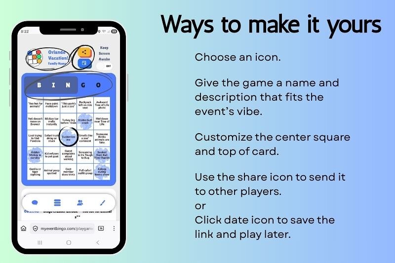 Family customizing a scavenger hunt bingo list at Animal Kingdom