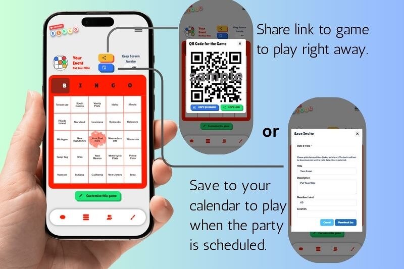 Family reviewing bingo results at the end of the day