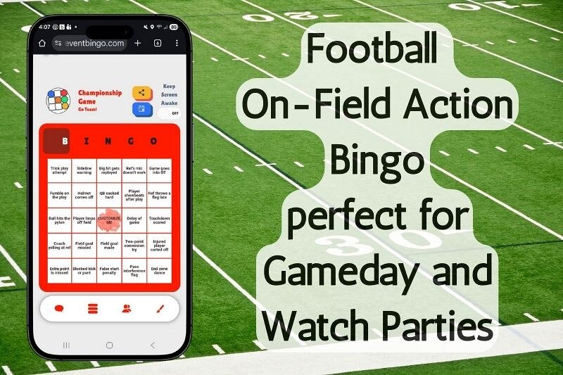 Football bingo game for parties