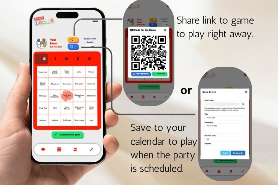 Gifts idea for the winner of a digital bridal shower gift-opening bingo game, with a clean pink-and-white layout, custom squares filled with wedding shower gift ideas, and an easy tap-to-mark interface. The image shows a modern bridal shower activity where guests use their phones to play along as the couple opens presents. Great for wedding shower ideas, bridal shower games, and interactive gift-opening fun.
