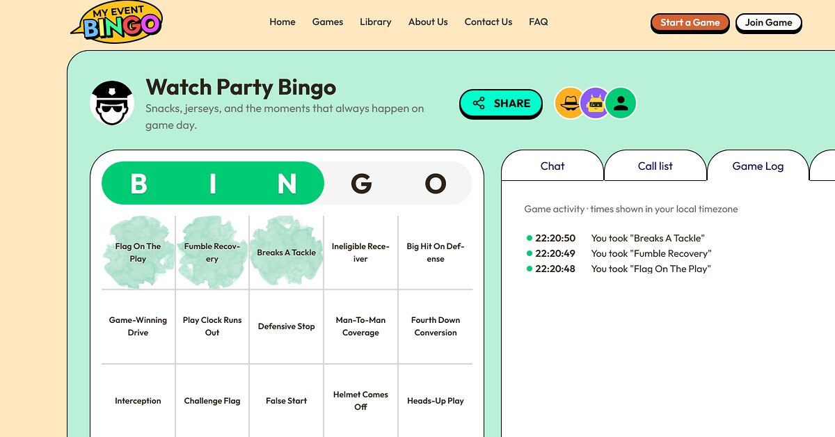 A bingo game's QR code shown large on a desktop screen.
